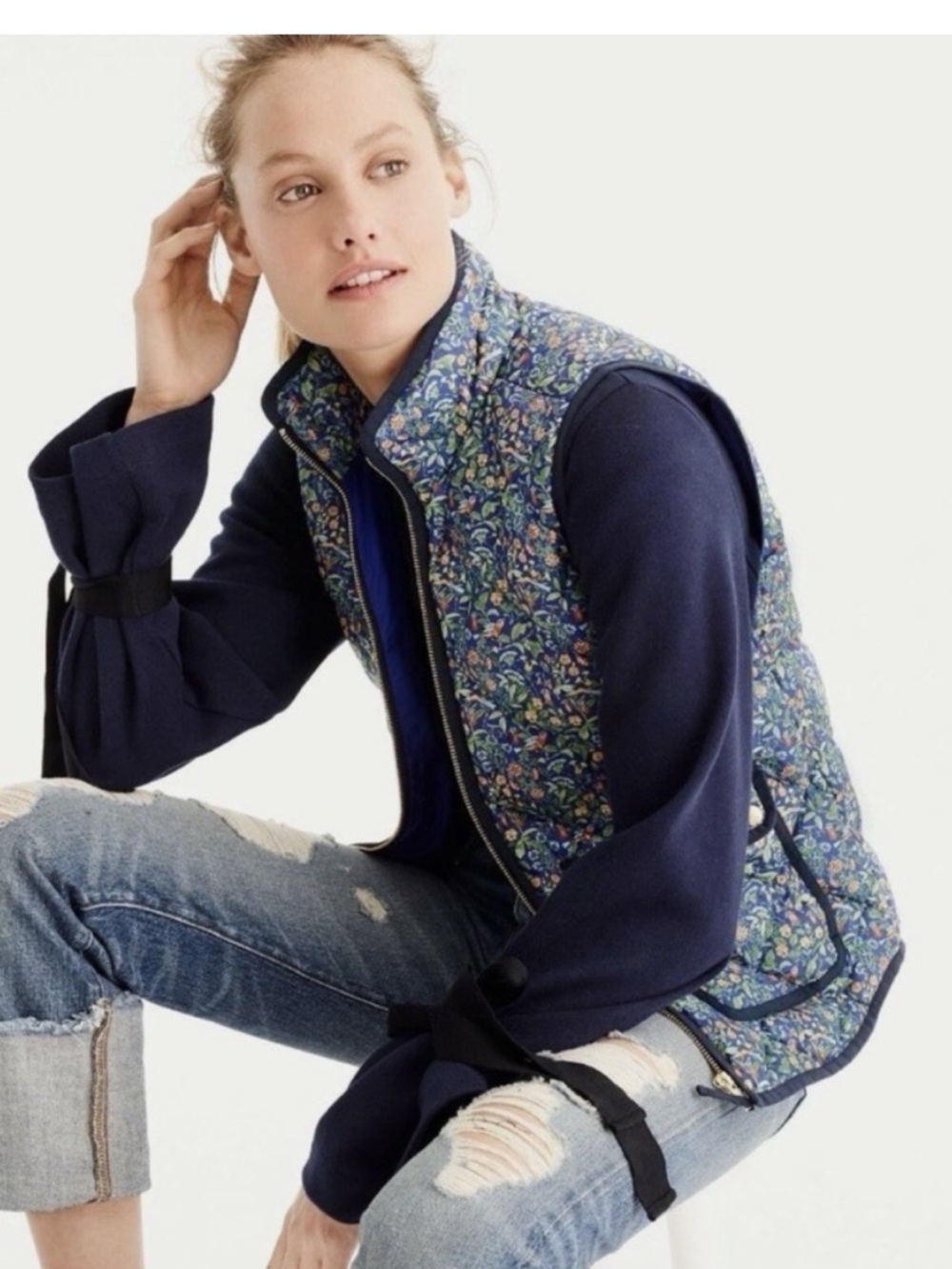 J. Crew X Liberty Floral Vest Medium NEW